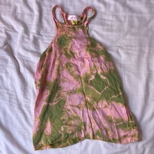 Tie dyed silk racerback tank